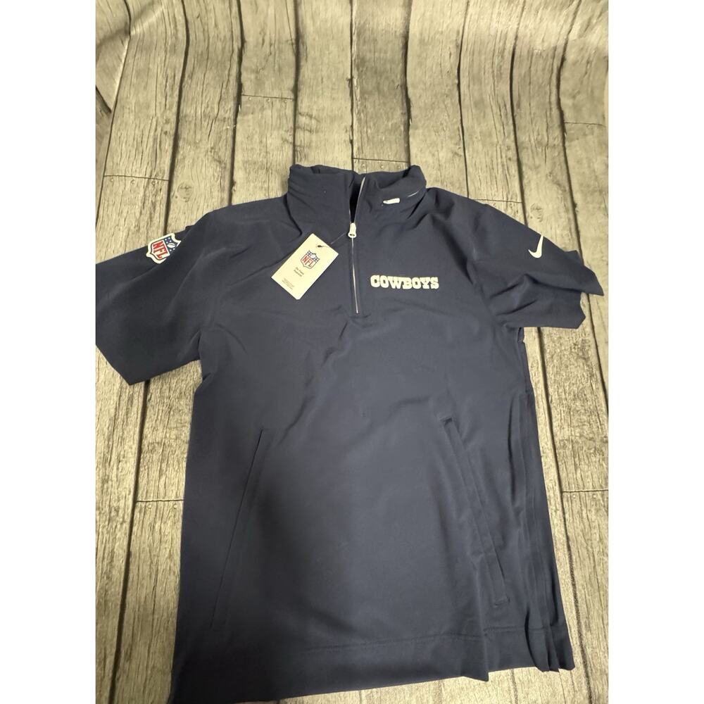 NWT Men’s Nike Dallas Cowboys 1/4 Zip Coach Sideline Jacket Small Navy Pullover